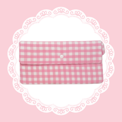 Pink Gingham Wallet Pouch