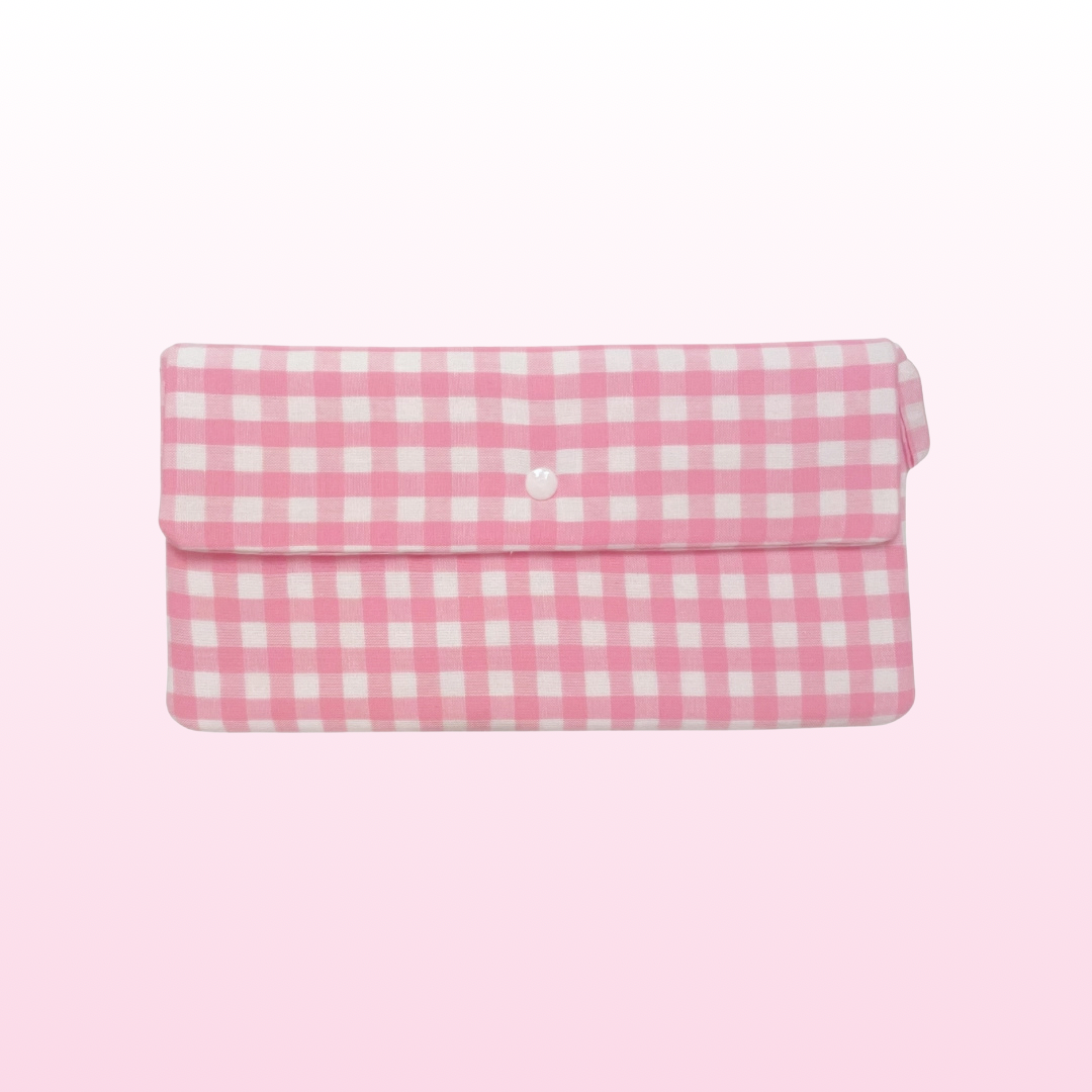 Pink Gingham Wallet Pouch